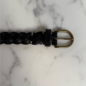 Taylor Stitch Black Braided Leather Belt
